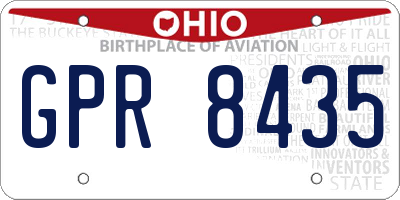 OH license plate GPR8435
