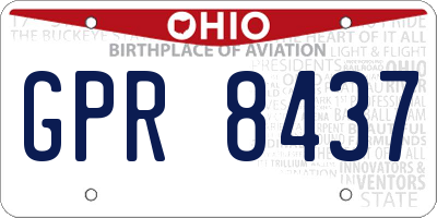 OH license plate GPR8437