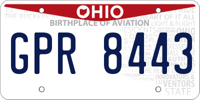 OH license plate GPR8443