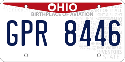 OH license plate GPR8446