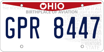 OH license plate GPR8447