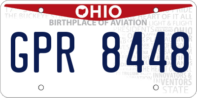 OH license plate GPR8448