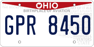 OH license plate GPR8450