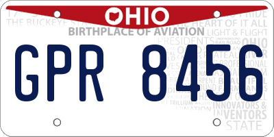 OH license plate GPR8456