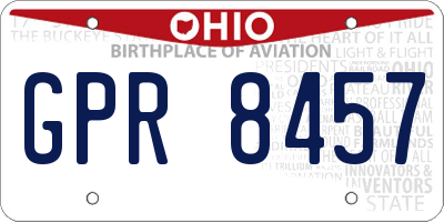 OH license plate GPR8457