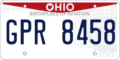OH license plate GPR8458