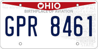 OH license plate GPR8461