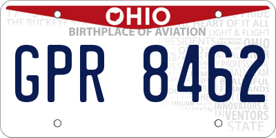 OH license plate GPR8462