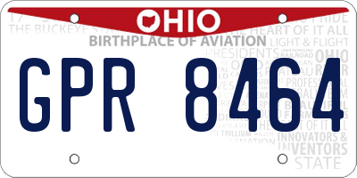OH license plate GPR8464