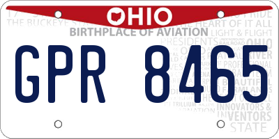 OH license plate GPR8465