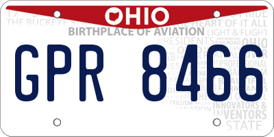 OH license plate GPR8466