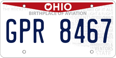 OH license plate GPR8467