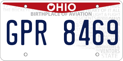 OH license plate GPR8469