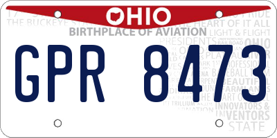 OH license plate GPR8473