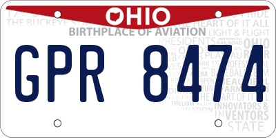 OH license plate GPR8474