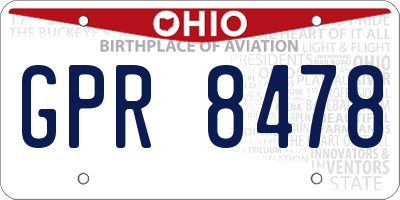 OH license plate GPR8478