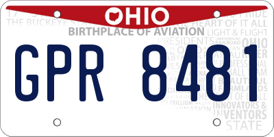 OH license plate GPR8481