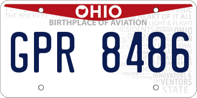 OH license plate GPR8486