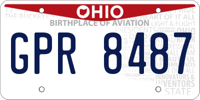 OH license plate GPR8487