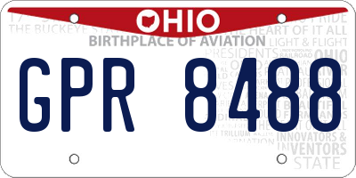 OH license plate GPR8488