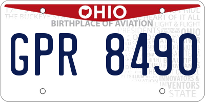 OH license plate GPR8490