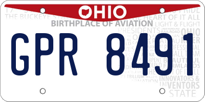 OH license plate GPR8491