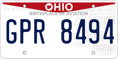 OH license plate GPR8494