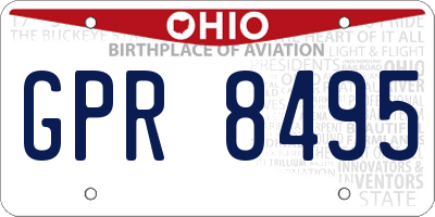 OH license plate GPR8495