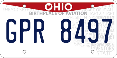 OH license plate GPR8497