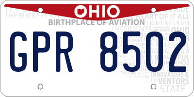 OH license plate GPR8502