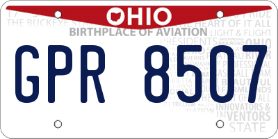OH license plate GPR8507