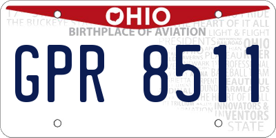 OH license plate GPR8511
