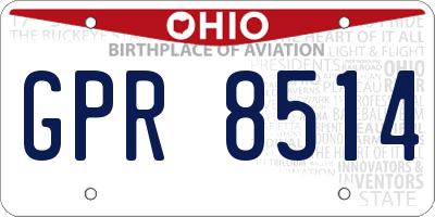 OH license plate GPR8514