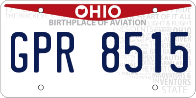 OH license plate GPR8515