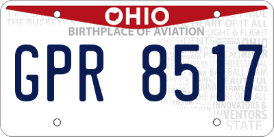 OH license plate GPR8517