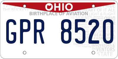 OH license plate GPR8520