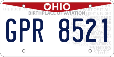 OH license plate GPR8521