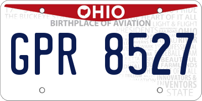 OH license plate GPR8527