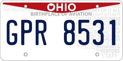 OH license plate GPR8531