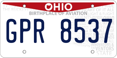 OH license plate GPR8537