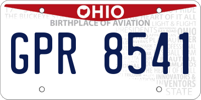 OH license plate GPR8541