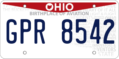 OH license plate GPR8542