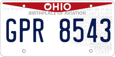 OH license plate GPR8543