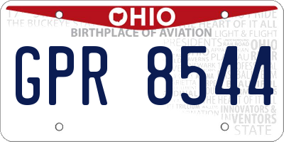 OH license plate GPR8544