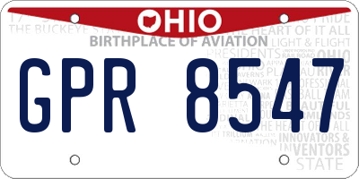 OH license plate GPR8547
