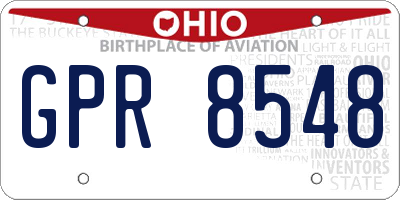 OH license plate GPR8548