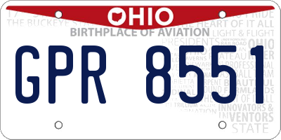 OH license plate GPR8551