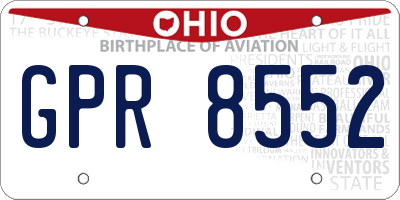 OH license plate GPR8552