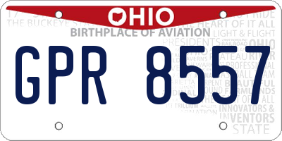 OH license plate GPR8557