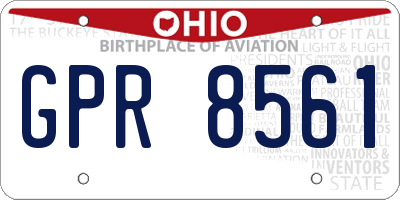 OH license plate GPR8561